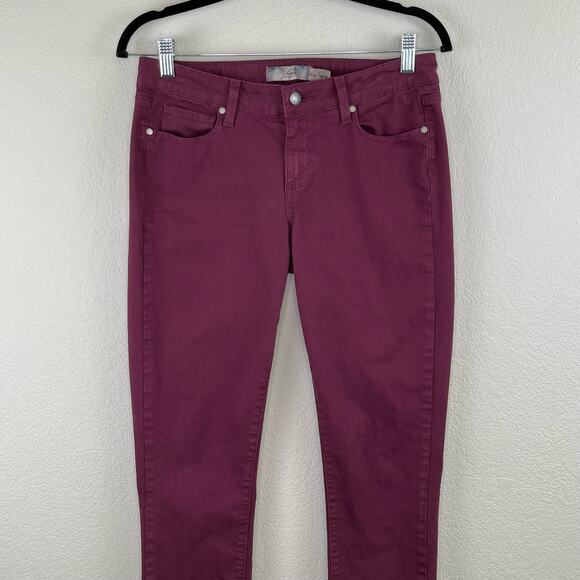 Revolve Paige Burgundy Maroon Denim Low Rise Skinny Stretch Jegging Jean Pant 29 - Picture 5 of 15